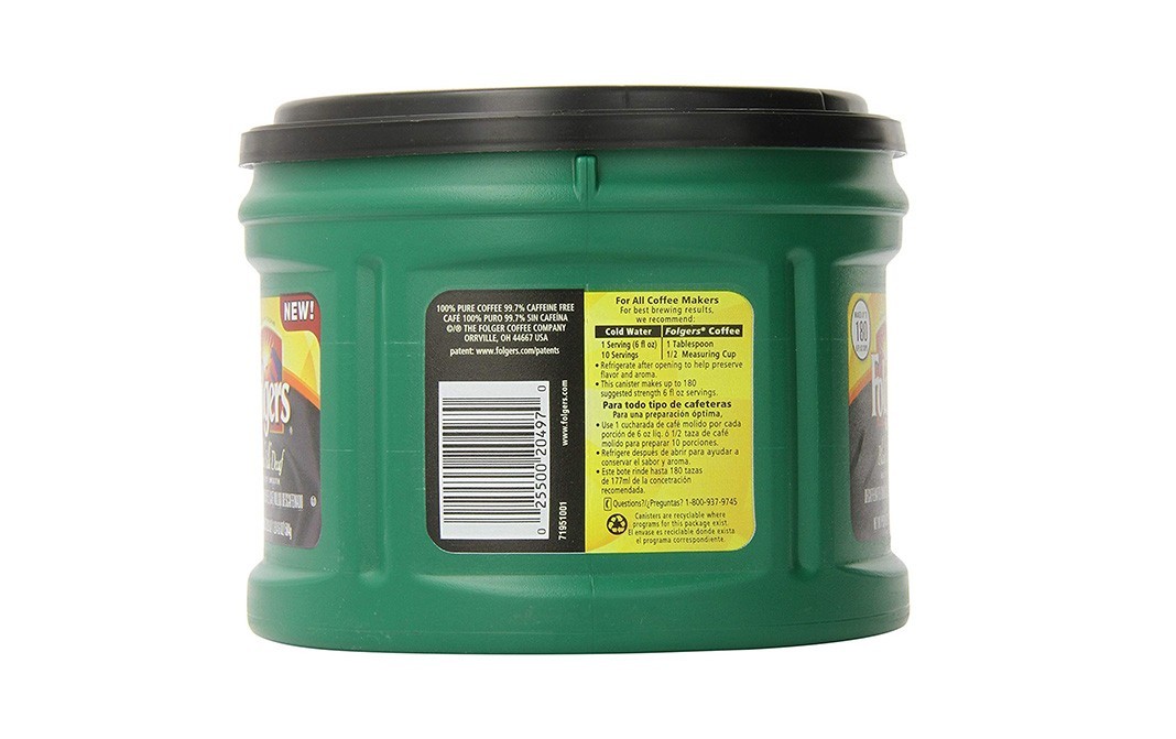 Folgers Black Silk Decaf, Decaffeinated Ground Coffee   Jar  584 grams